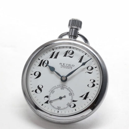 昭和41年の19セイコー鉄道時計/15石/秒針止め機能/絶版時計/19seiko-1174