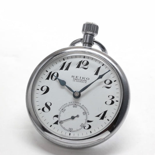 昭和41年の19セイコー鉄道時計/15石/秒針止め機能/絶版時計/19seiko-1174