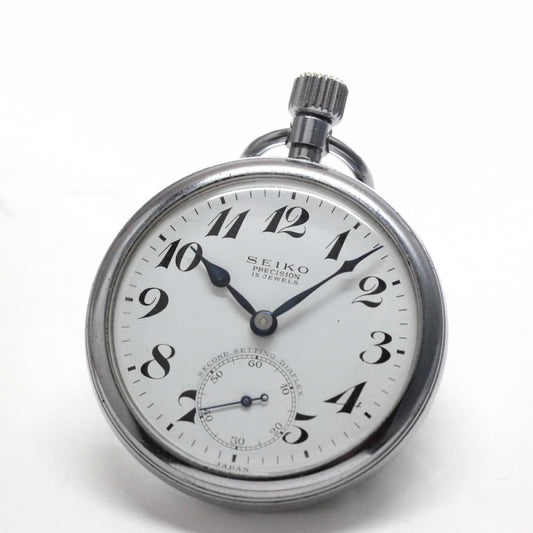 昭和38年の19セイコー鉄道時計/15石/秒針止め機能/絶版時計/19seiko-1177