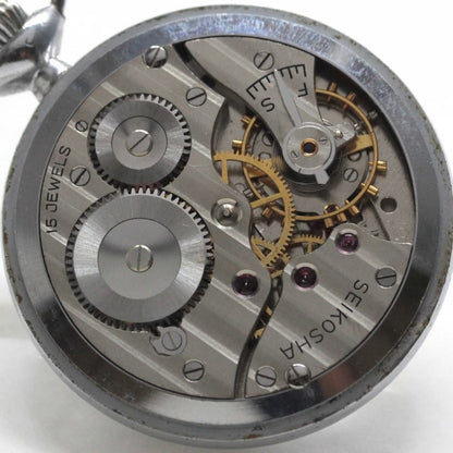 昭和36年の19セイコー鉄道時計/15石/秒針止め機能/絶版時計/19seiko-1186
