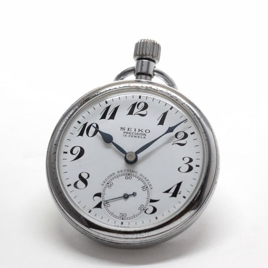 昭和39年の19セイコー鉄道時計/15石/秒針止め機能/絶版時計/19seiko-1194