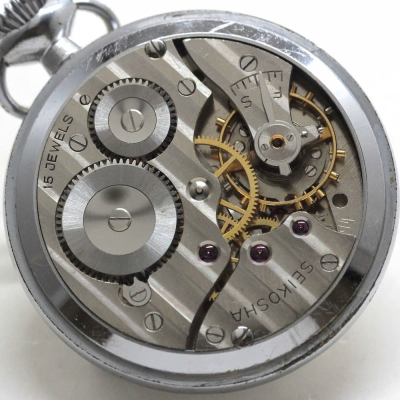 昭和36年の19セイコー鉄道時計/15石/秒針止め機能/絶版時計/19seiko-1216