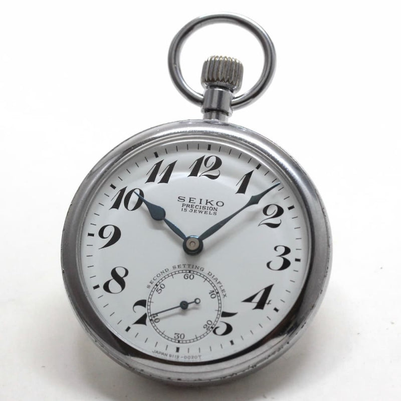 昭和41年の19セイコー鉄道時計/15石/秒針止め機能/絶版時計/19seiko-1221