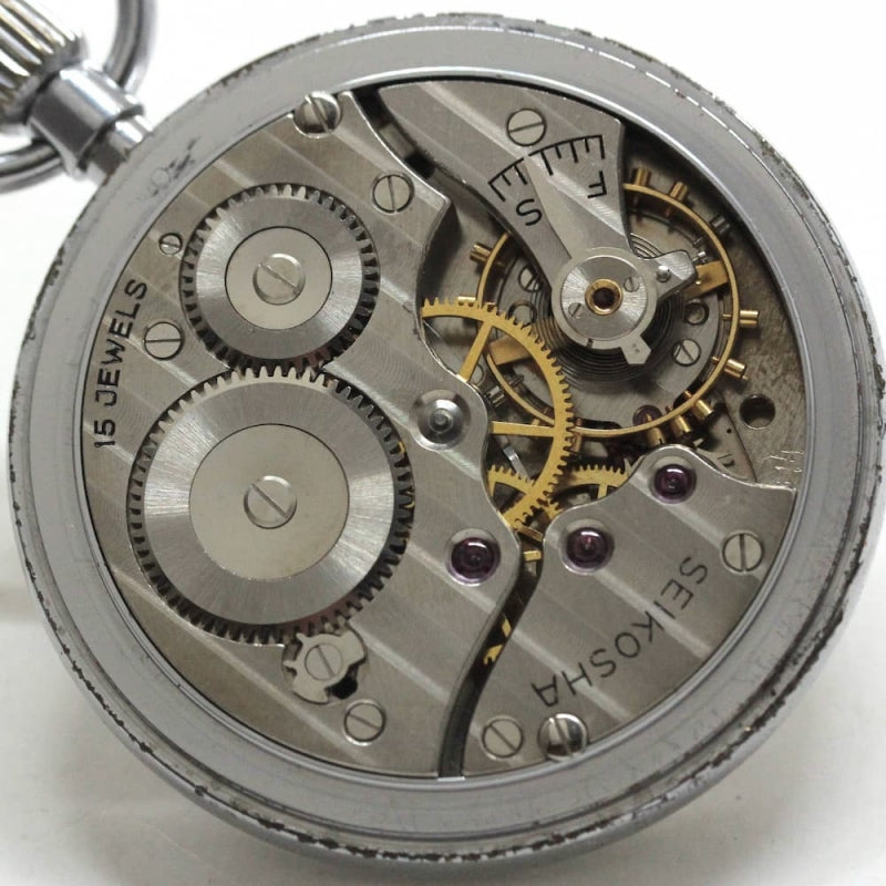 昭和41年の19セイコー鉄道時計/15石/秒針止め機能/絶版時計/19seiko-1221