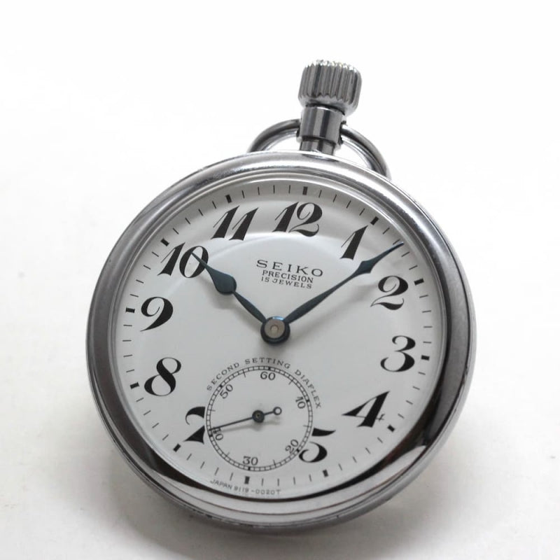 昭和41年の19セイコー鉄道時計/15石/秒針止め機能/絶版時計/19seiko-1223