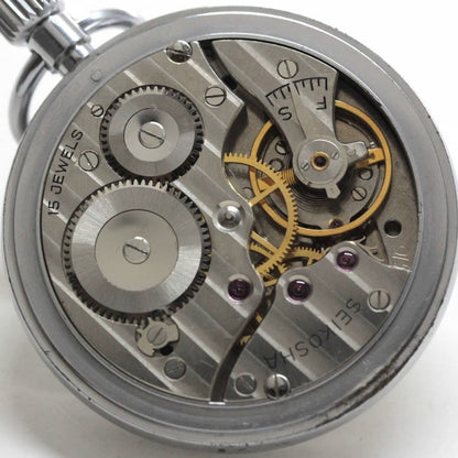 昭和41年の19セイコー鉄道時計/15石/秒針止め機能/絶版時計/19seiko-1223