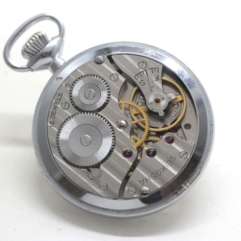 昭和37年の19セイコー鉄道時計/15石/秒針止め機能/絶版時計/19seiko-1238