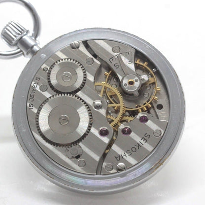 昭和42年の19セイコー鉄道時計/15石/秒針止め機能/絶版時計/19seiko-1290