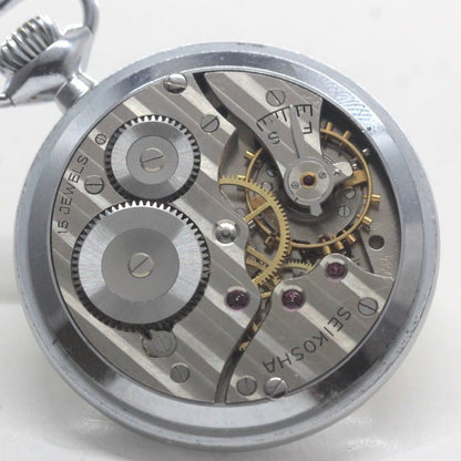 昭和35年の19セイコー鉄道時計/15石/秒針止め機能/絶版時計/19seiko-1291