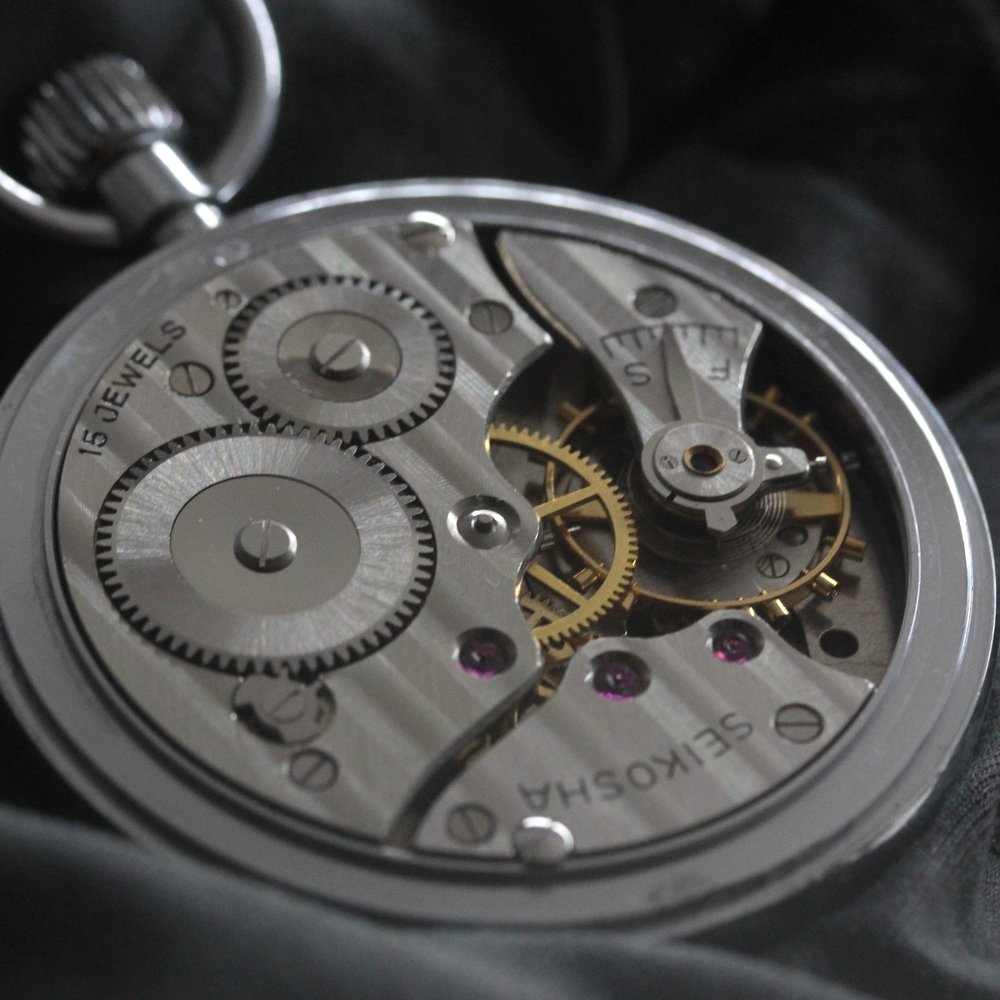 国鉄モデル 昭和40年の19セイコー鉄道時計/15石/秒針止め機能/絶版時計/オーバーホール済/19seiko-1313