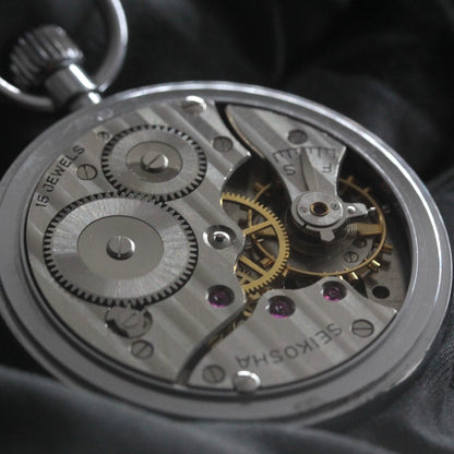 国鉄モデル 昭和40年の19セイコー鉄道時計/15石/秒針止め機能/絶版時計/オーバーホール済/19seiko-1313