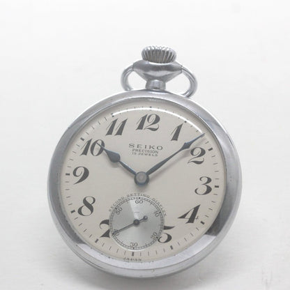 15石ムーブメント 昭和37年の19セイコー鉄道時計/15石/秒針止め機能/絶版時計/19seiko-1314