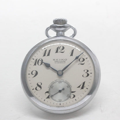 15石ムーブメント 昭和37年の19セイコー鉄道時計/15石/秒針止め機能/絶版時計/19seiko-1314