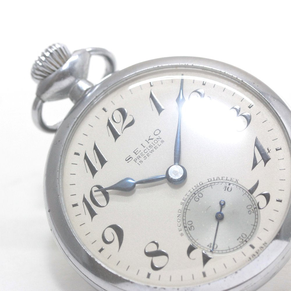 15石ムーブメント 昭和37年の19セイコー鉄道時計/15石/秒針止め機能/絶版時計/19seiko-1314
