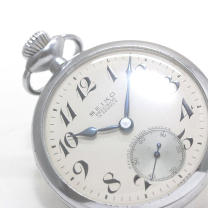 15石ムーブメント 昭和37年の19セイコー鉄道時計/15石/秒針止め機能/絶版時計/19seiko-1314