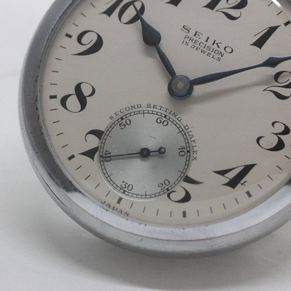 15石ムーブメント 昭和37年の19セイコー鉄道時計/15石/秒針止め機能/絶版時計/19seiko-1314