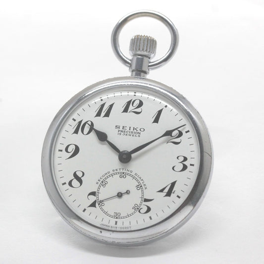 昭和43年の19セイコー鉄道時計/15石/秒針止め機能/絶版時計/オーバーホール済/19seiko-1315
