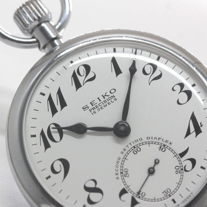 昭和43年の19セイコー鉄道時計/15石/秒針止め機能/絶版時計/オーバーホール済/19seiko-1315