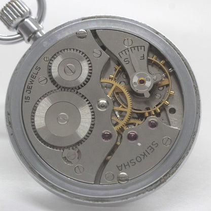 昭和43年の19セイコー鉄道時計/15石/秒針止め機能/絶版時計/オーバーホール済/19seiko-1315