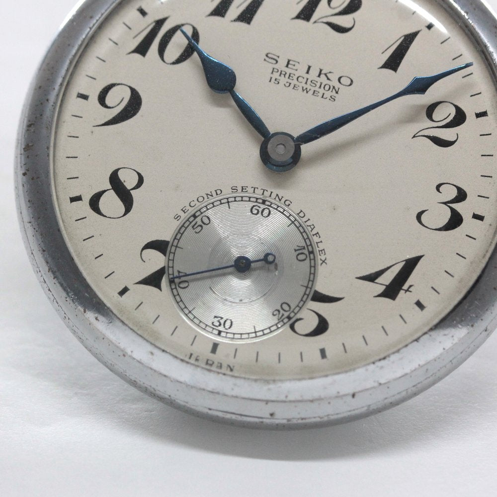 国鉄 懐中時計(SEIKO PRECISON/15石/昭和36年)＋改札ハサミ 15石ムーブメント 昭和36年の19セイコー鉄道時計/15石/秒針止め機能