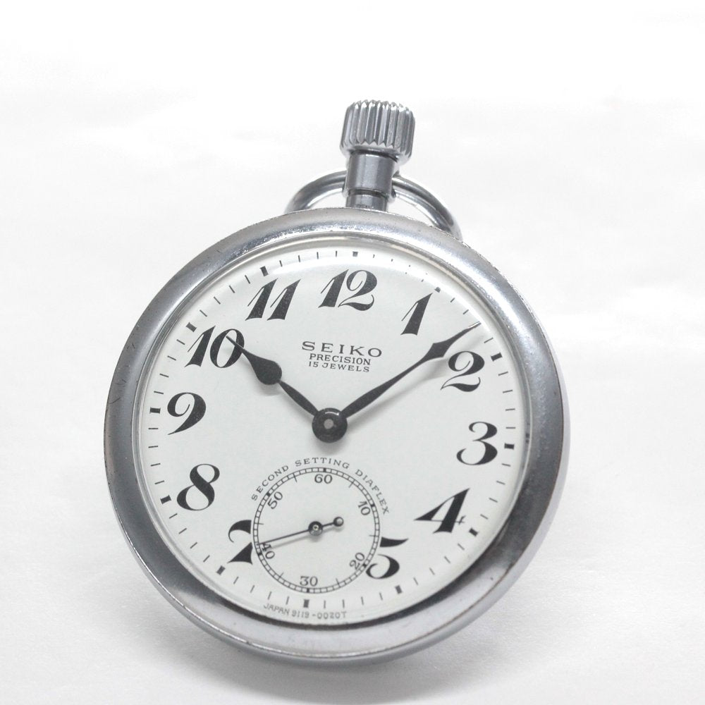 昭和45年の19セイコー鉄道時計/15石/秒針止め機能/絶版時計/19seiko-1329