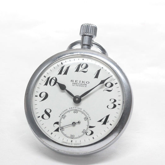 昭和45年の19セイコー鉄道時計/15石/秒針止め機能/絶版時計/19seiko-1329