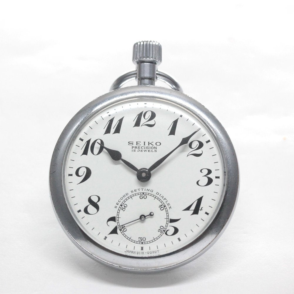 昭和45年の19セイコー鉄道時計/15石/秒針止め機能/絶版時計/19seiko-1329