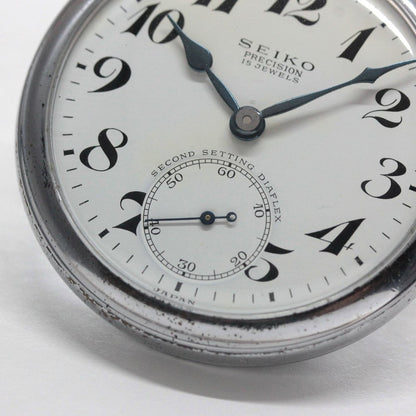 国鉄モデル 昭和40年の19セイコー鉄道時計/15石/秒針止め機能/絶版時計/オーバーホール済/19seiko-1334