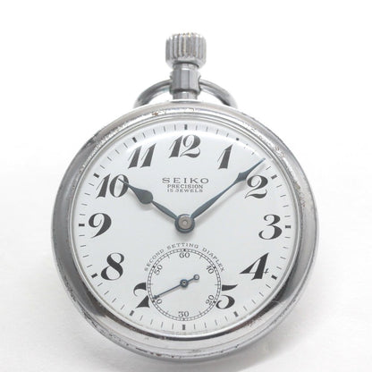 昭和41年の19セイコー鉄道時計/15石/秒針止め機能/絶版時計/19seiko-1344　正面