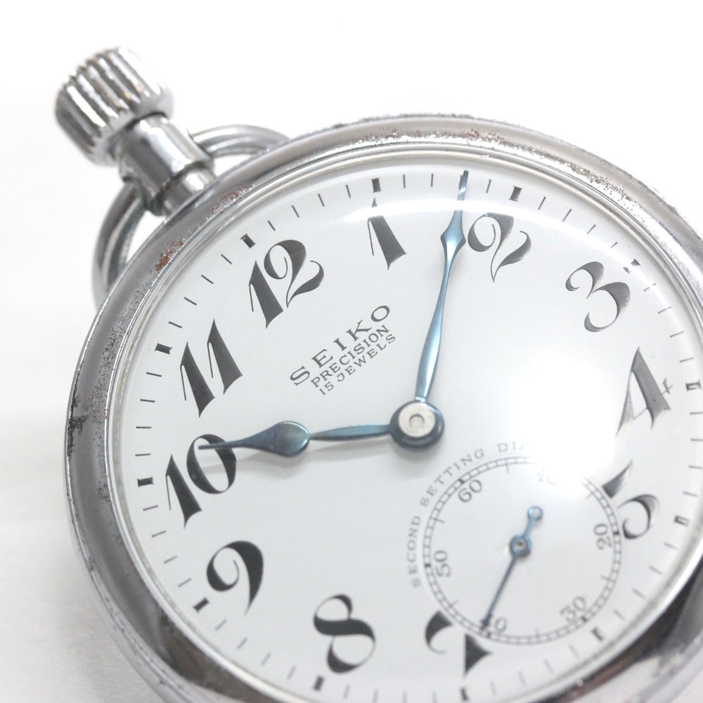昭和41年の19セイコー鉄道時計/15石/秒針止め機能/絶版時計/19seiko-1344　文字盤