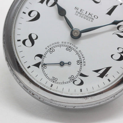 昭和41年の19セイコー鉄道時計/15石/秒針止め機能/絶版時計/19seiko-1344　スモールセコンド