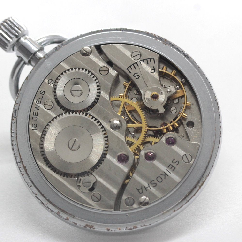 昭和41年の19セイコー鉄道時計/15石/秒針止め機能/絶版時計/19seiko-1344　ムーブメント