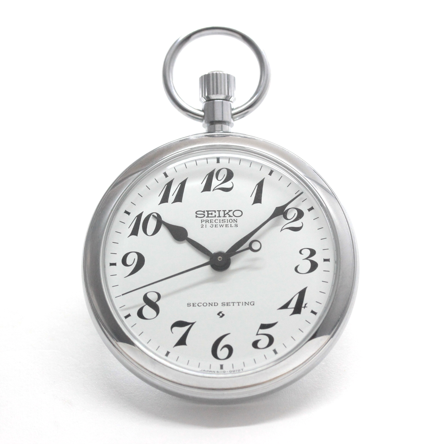 昭和の機械式セイコー鉄道時計/21石/19seiko-1346　正面