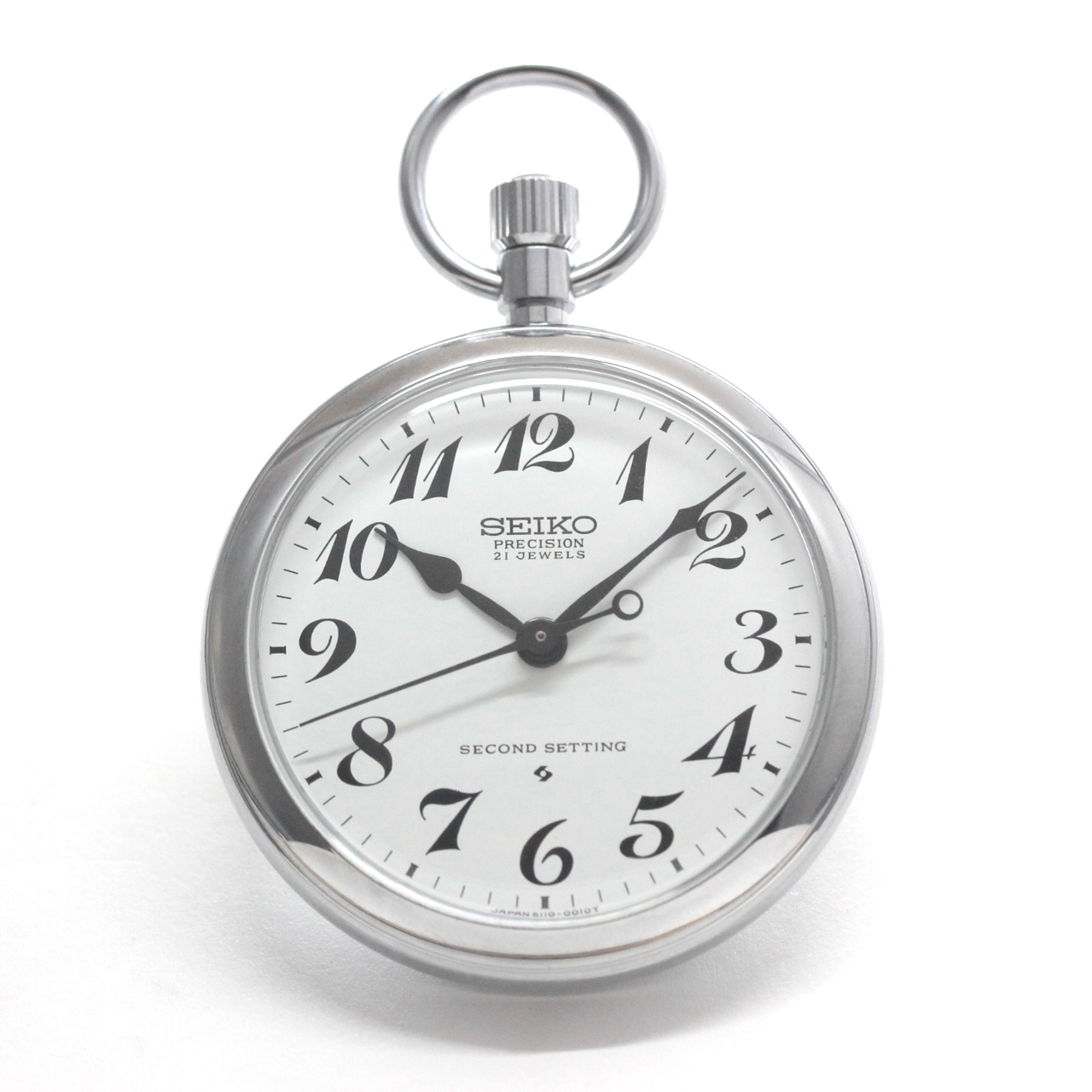 昭和の機械式セイコー鉄道時計/21石/19seiko-1346　正面