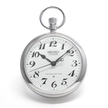 昭和の機械式セイコー鉄道時計/21石/19seiko-1346　正面