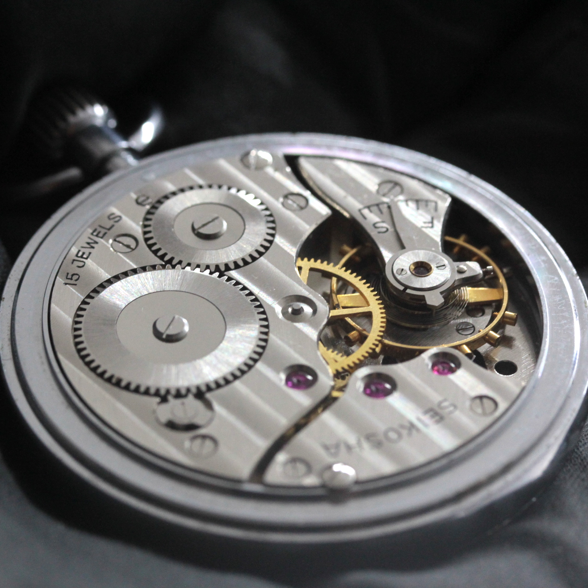 19セイコー プレシジョン 懐中時計 / 19セイコー/昭40　北234　国鉄/15石 / 絶版時計 /19seiko-1347　裏面