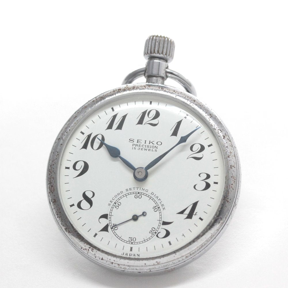 昭和39年の19セイコー鉄道時計/15石/秒針止め機能/絶版時計/19seiko-1348