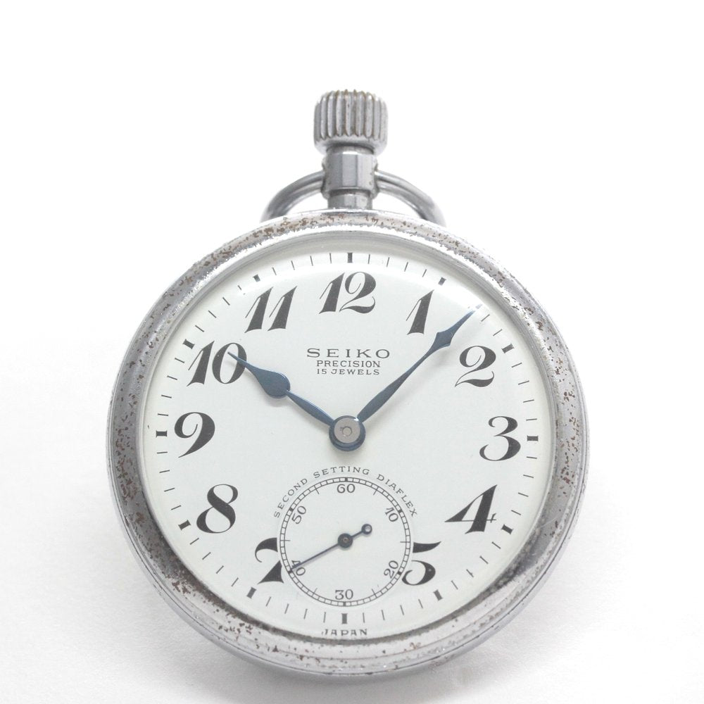 昭和39年の19セイコー鉄道時計/15石/秒針止め機能/絶版時計/19seiko-1348　正面