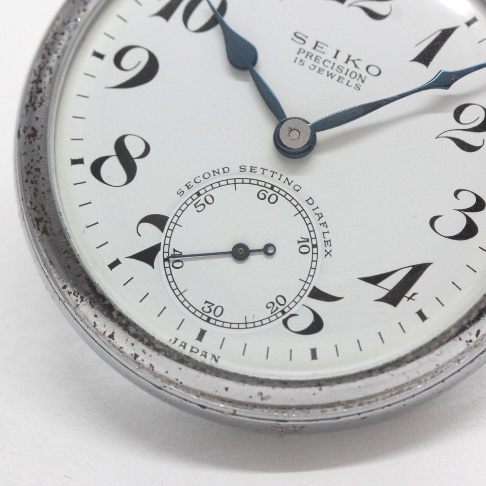 昭和39年の19セイコー鉄道時計/15石/秒針止め機能/絶版時計/19seiko-1348　スモールセコンド