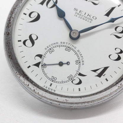 昭和39年の19セイコー鉄道時計/15石/秒針止め機能/絶版時計/19seiko-1348　スモールセコンド