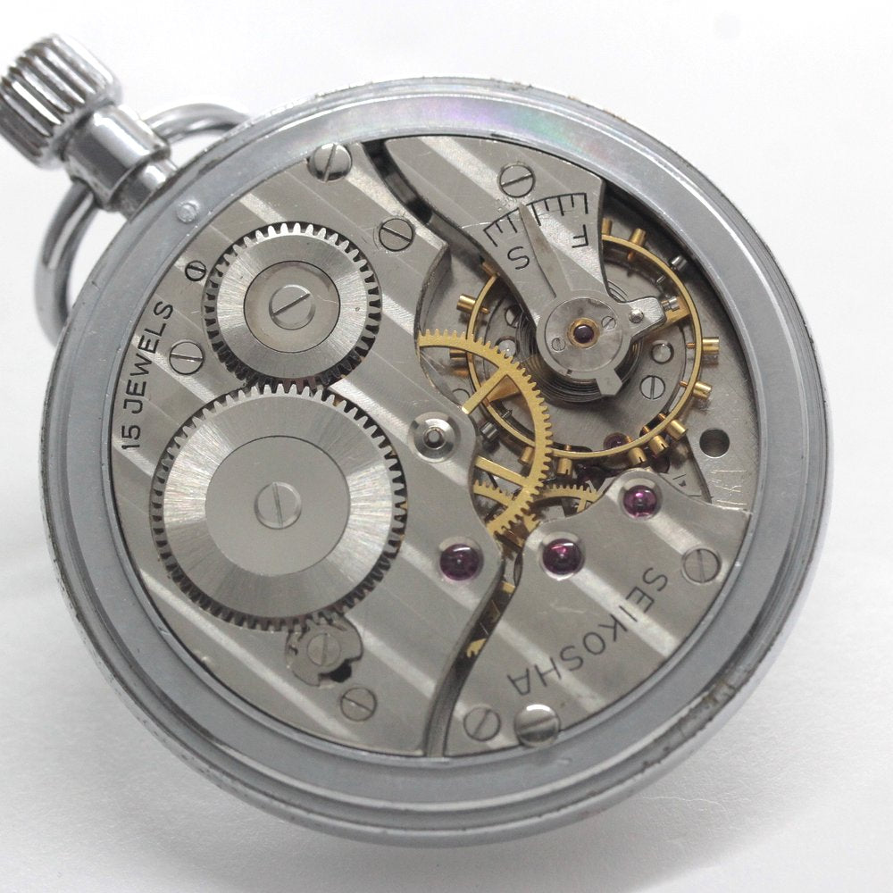 昭和39年の19セイコー鉄道時計/15石/秒針止め機能/絶版時計/19seiko-1348　ムーブメント