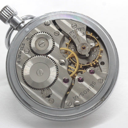 昭和39年の19セイコー鉄道時計/15石/秒針止め機能/絶版時計/19seiko-1348　ムーブメント