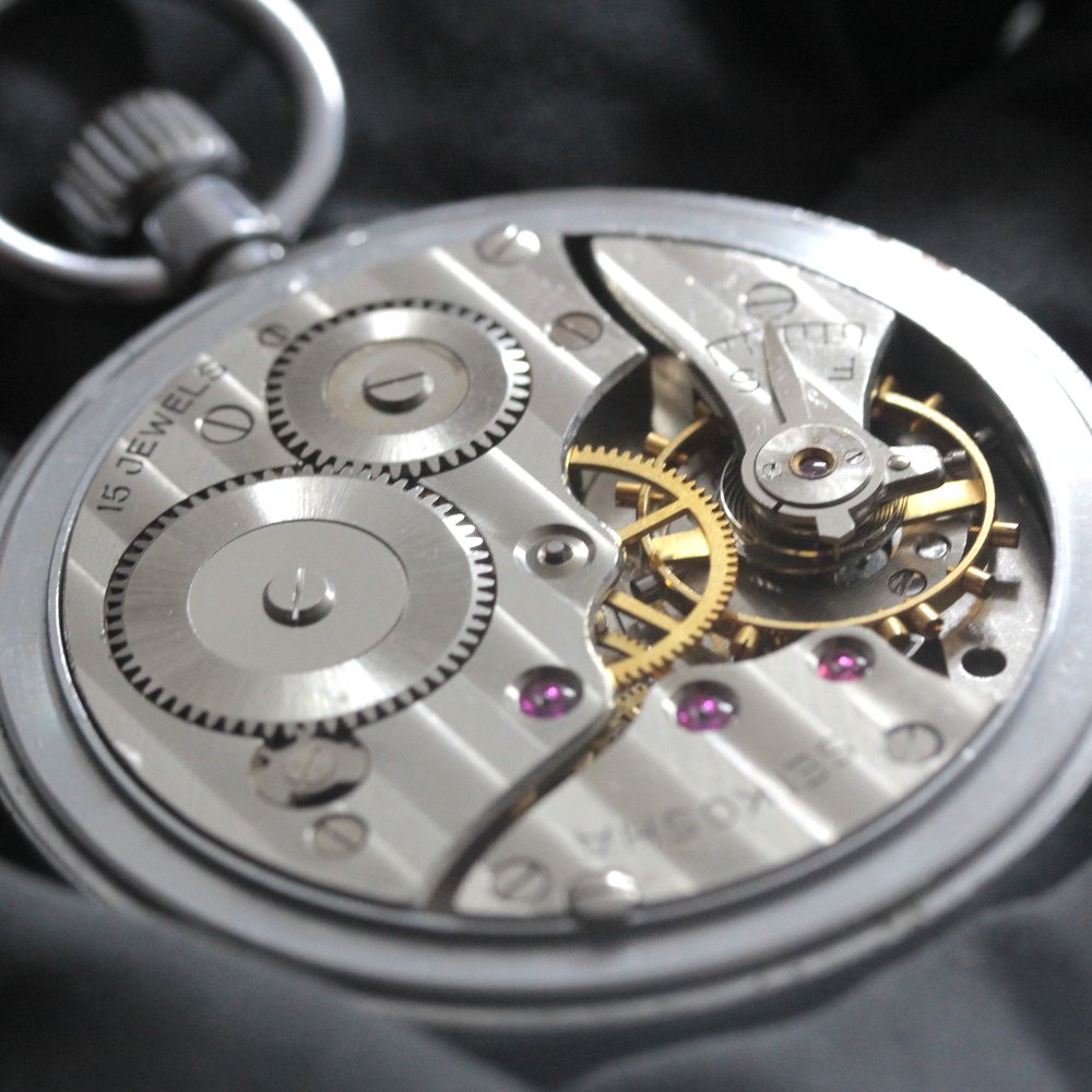 昭和39年の19セイコー鉄道時計/15石/秒針止め機能/絶版時計/19seiko-1348