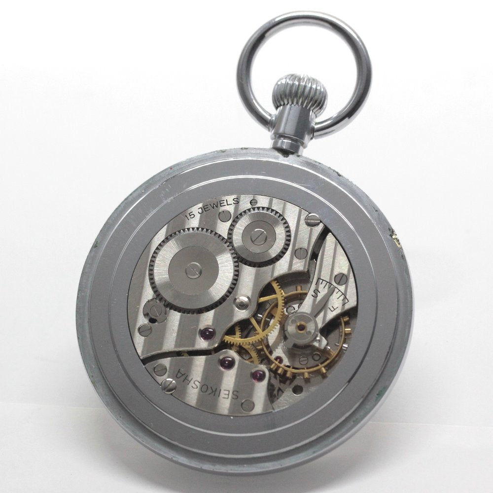 【動作品】SEIKO プレシジョン　懐中時計 19セイコー プレシジョン 懐中時計 / 大型 直径58ミリ / 15石 / 絶版