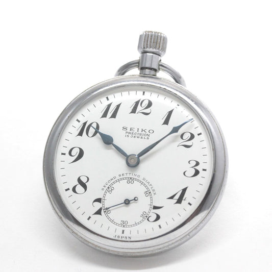 昭和41年の19セイコー鉄道時計/15石/秒針止め機能/絶版時計/19seiko-1353
