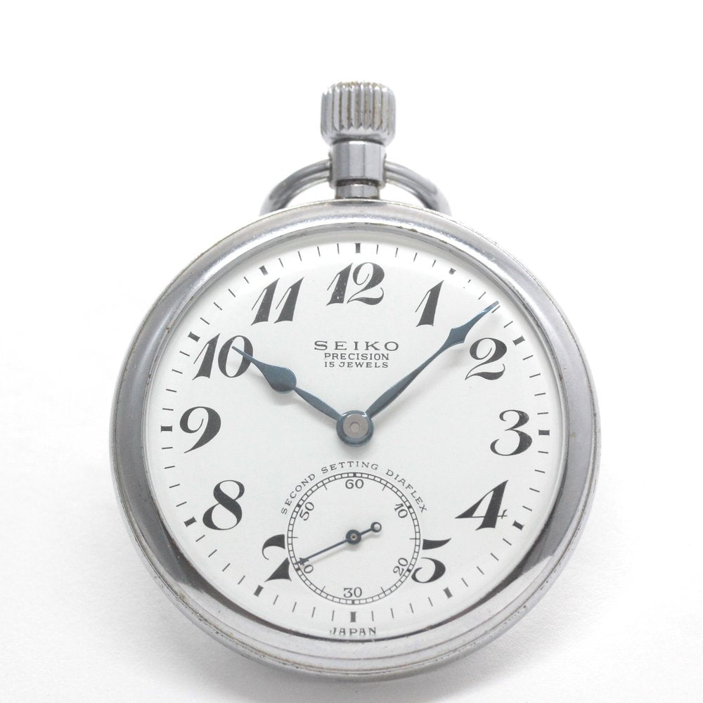 昭和41年の19セイコー鉄道時計/15石/秒針止め機能/絶版時計/19seiko-1353　正面