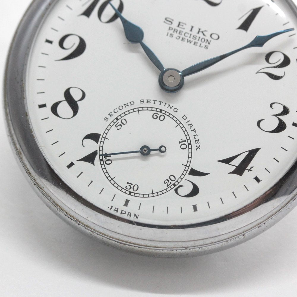 昭和41年の19セイコー鉄道時計/15石/秒針止め機能/絶版時計/19seiko-1353　スモールセコンド