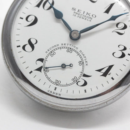 昭和41年の19セイコー鉄道時計/15石/秒針止め機能/絶版時計/19seiko-1353　スモールセコンド