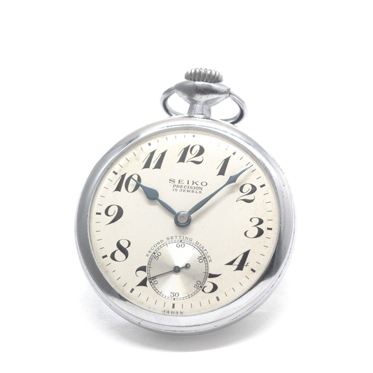 昭和35年の19セイコー鉄道時計/15石/秒針止め機能/絶版時計/19seiko-1355