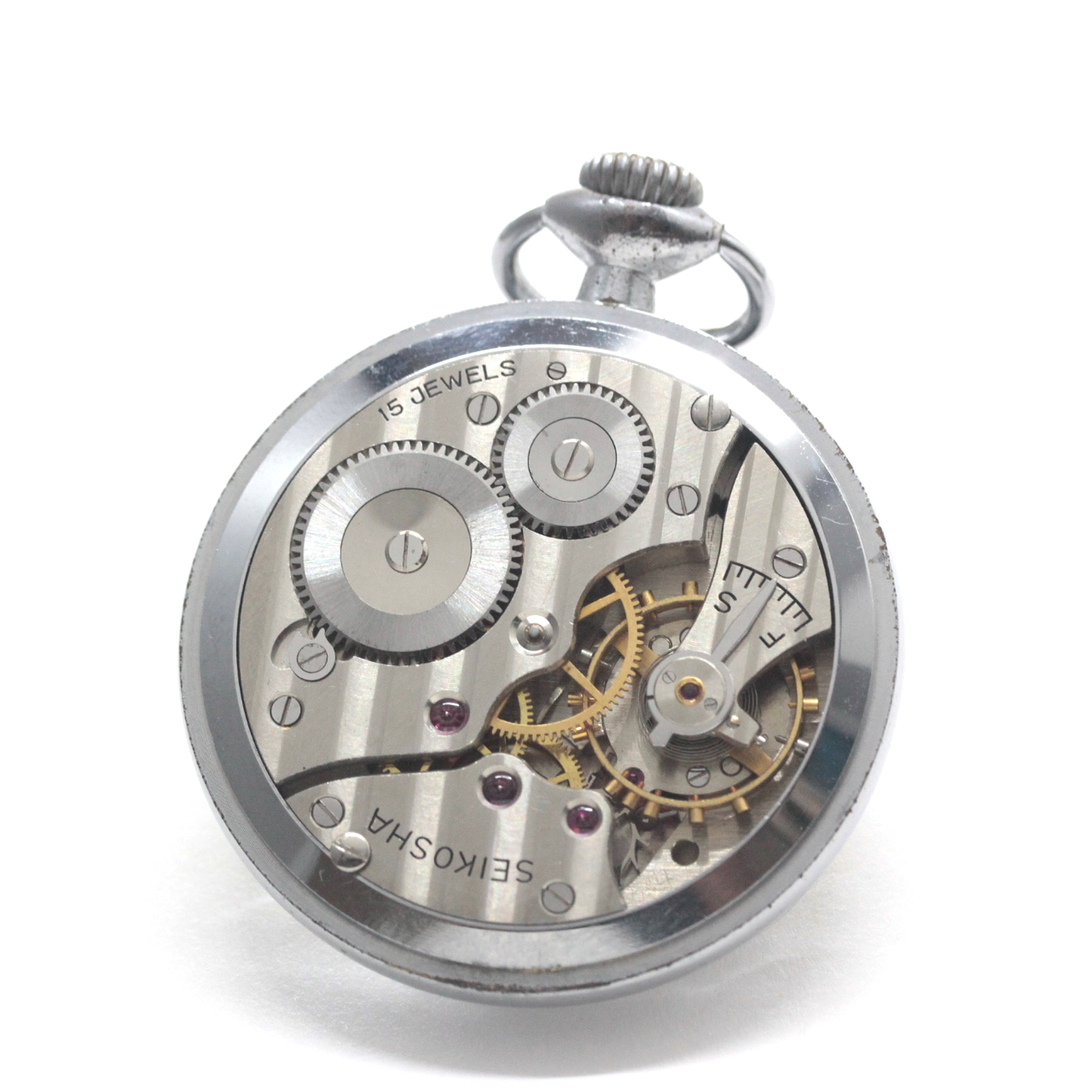 昭和35年の19セイコー鉄道時計/15石/秒針止め機能/絶版時計/19seiko-1355
